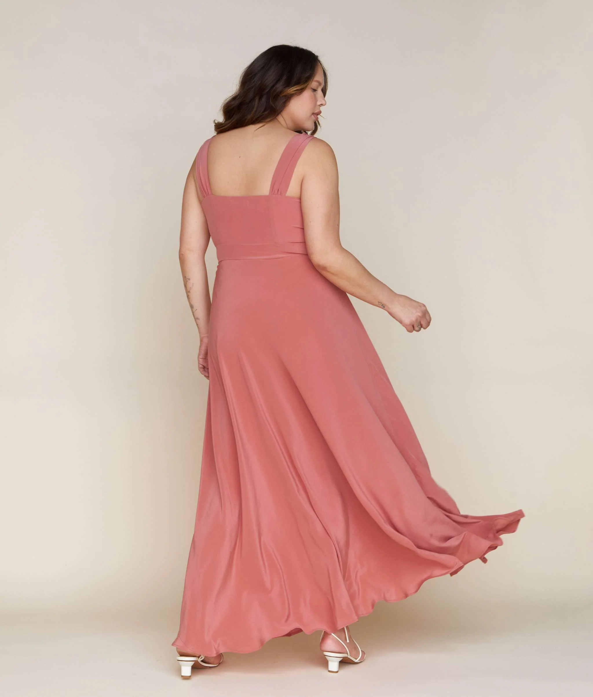 The Angelica Dress | Dusty Rose Silk - Image 3