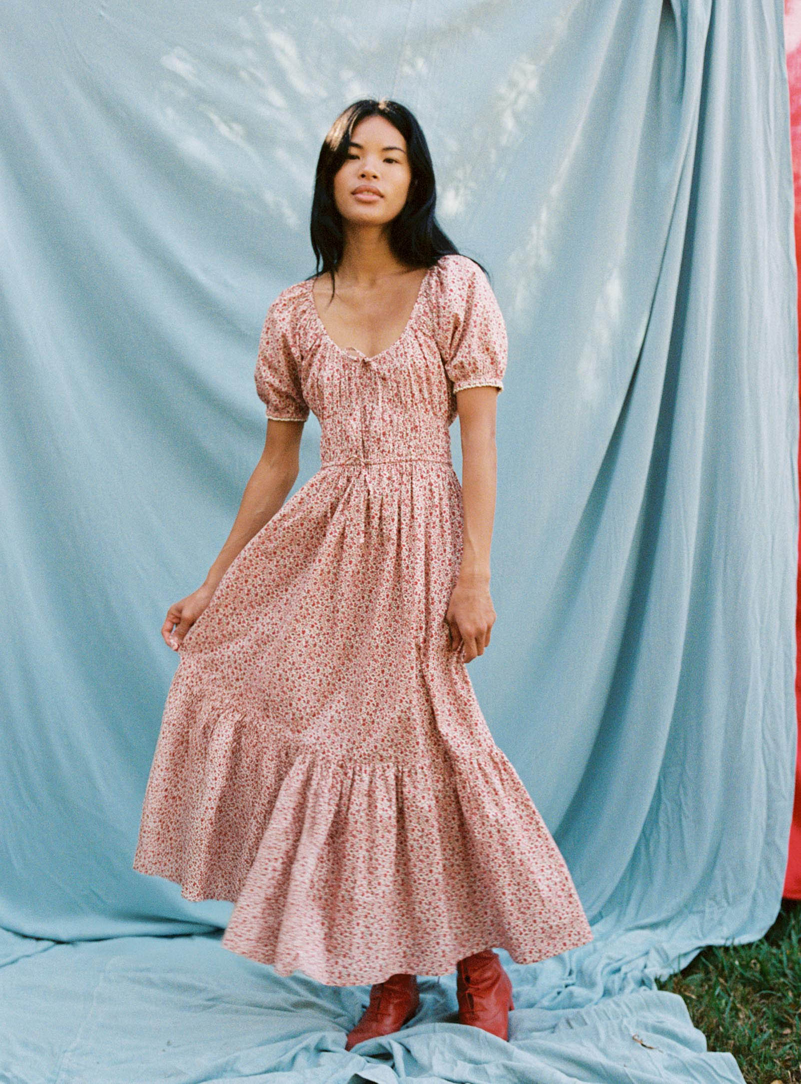 The Brynne Dress | Maroon Calico - Image 4