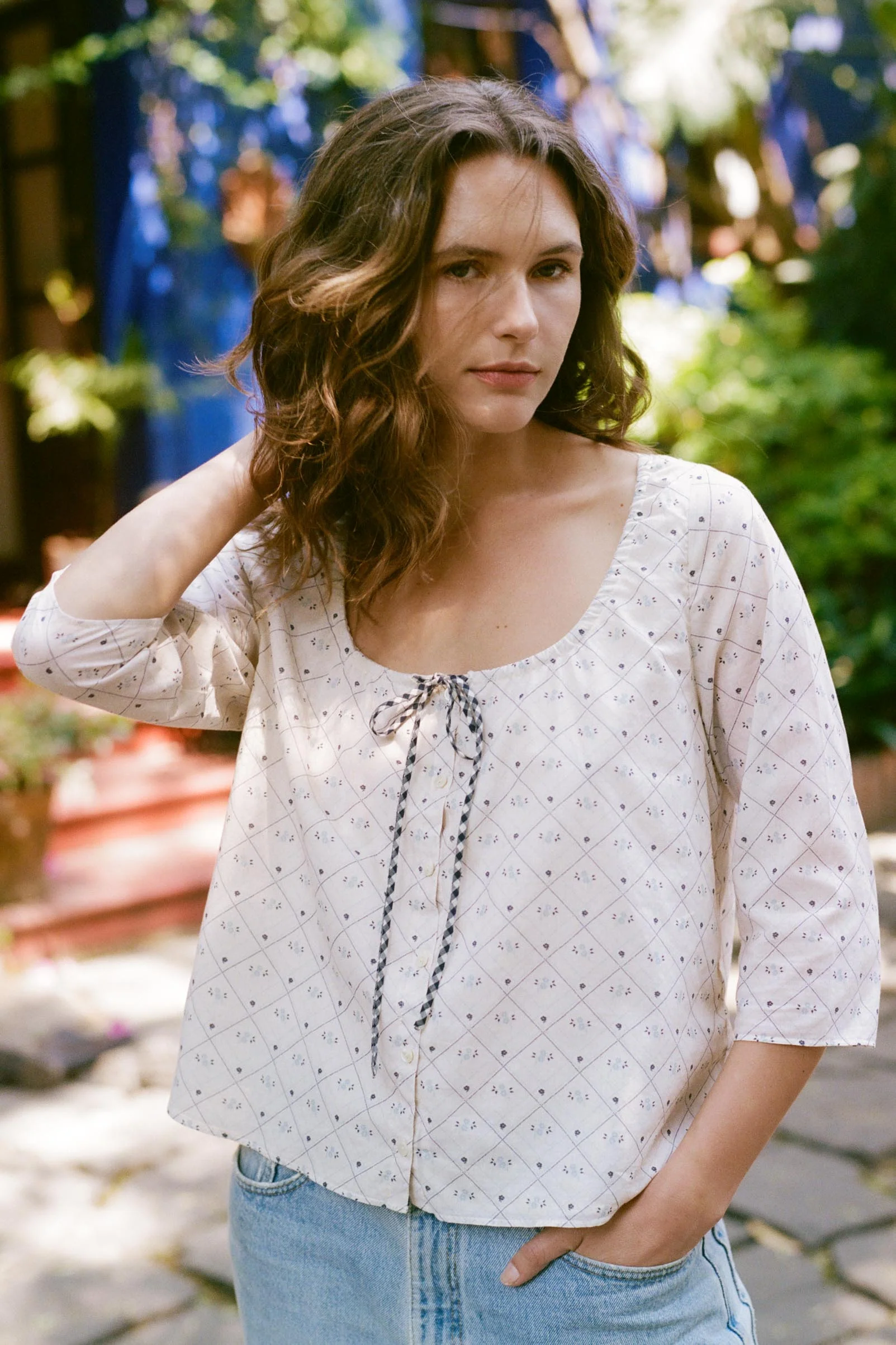 The Camelia Blouse | Dotted Plaid - Image 2