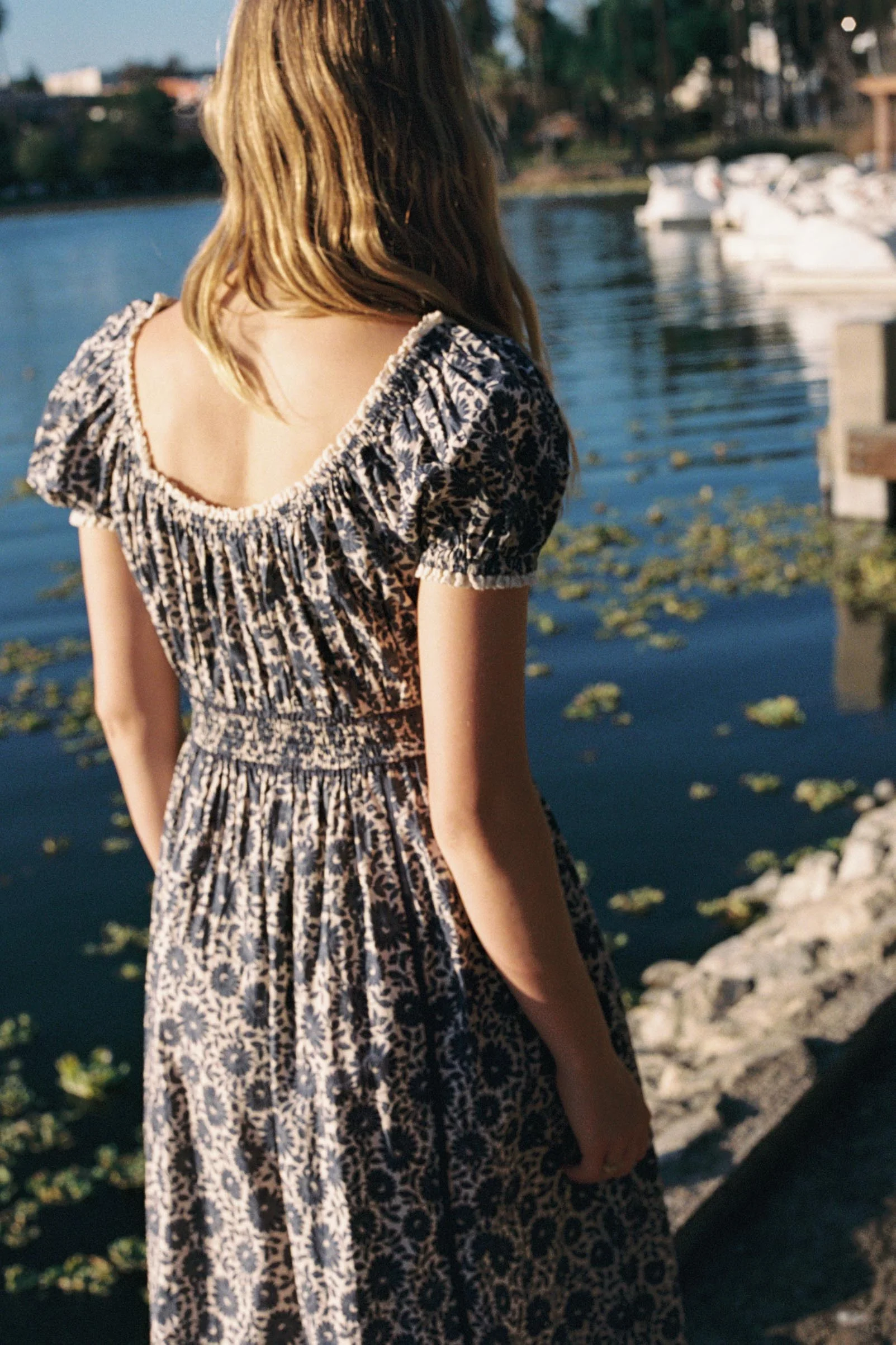 The Carlotta Dress | Aster Fields Navy - Image 4
