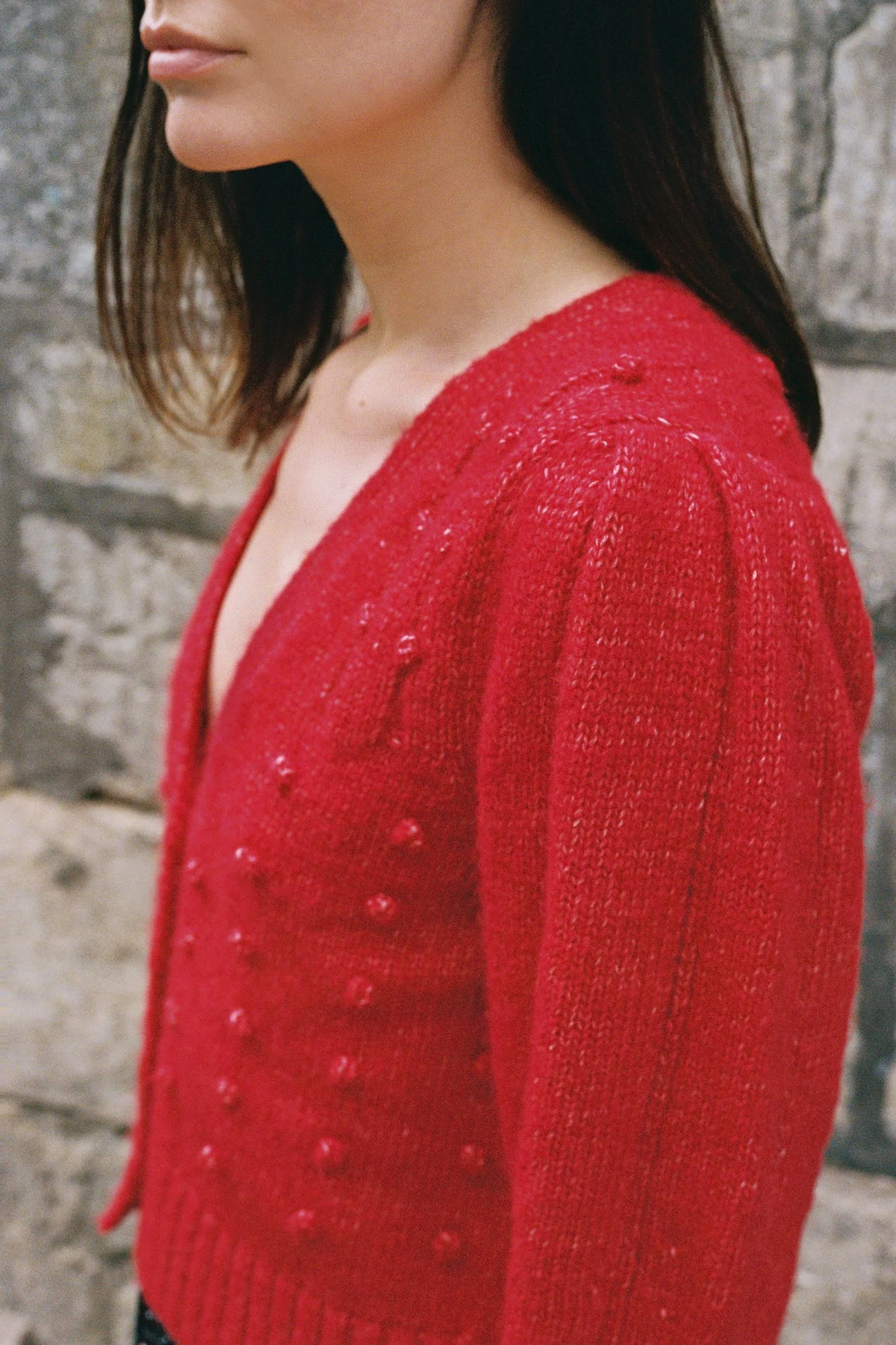 The Gigi Cardigan | Candy Apple Red - Image 6