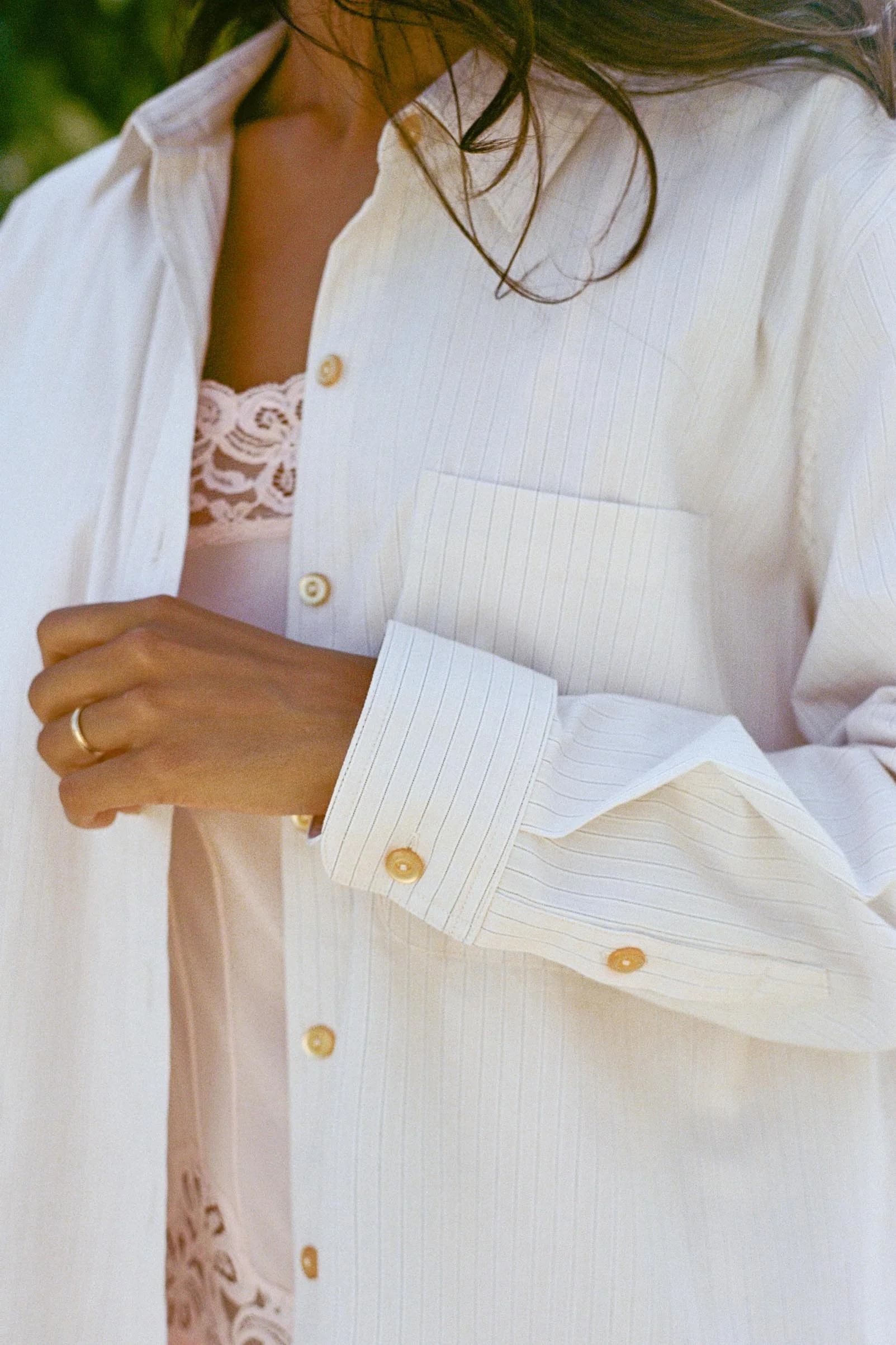 The Mirren Shirt | Alabaster Pinstripe - Image 3