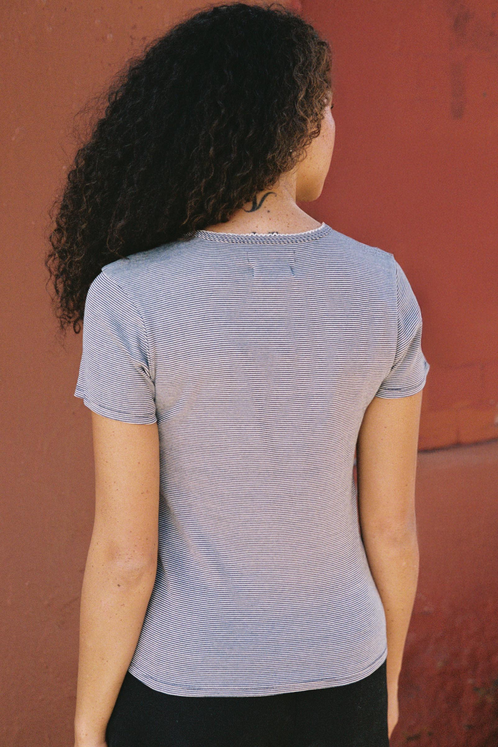 The Rayne Tee | Navy Stripe - Image 5
