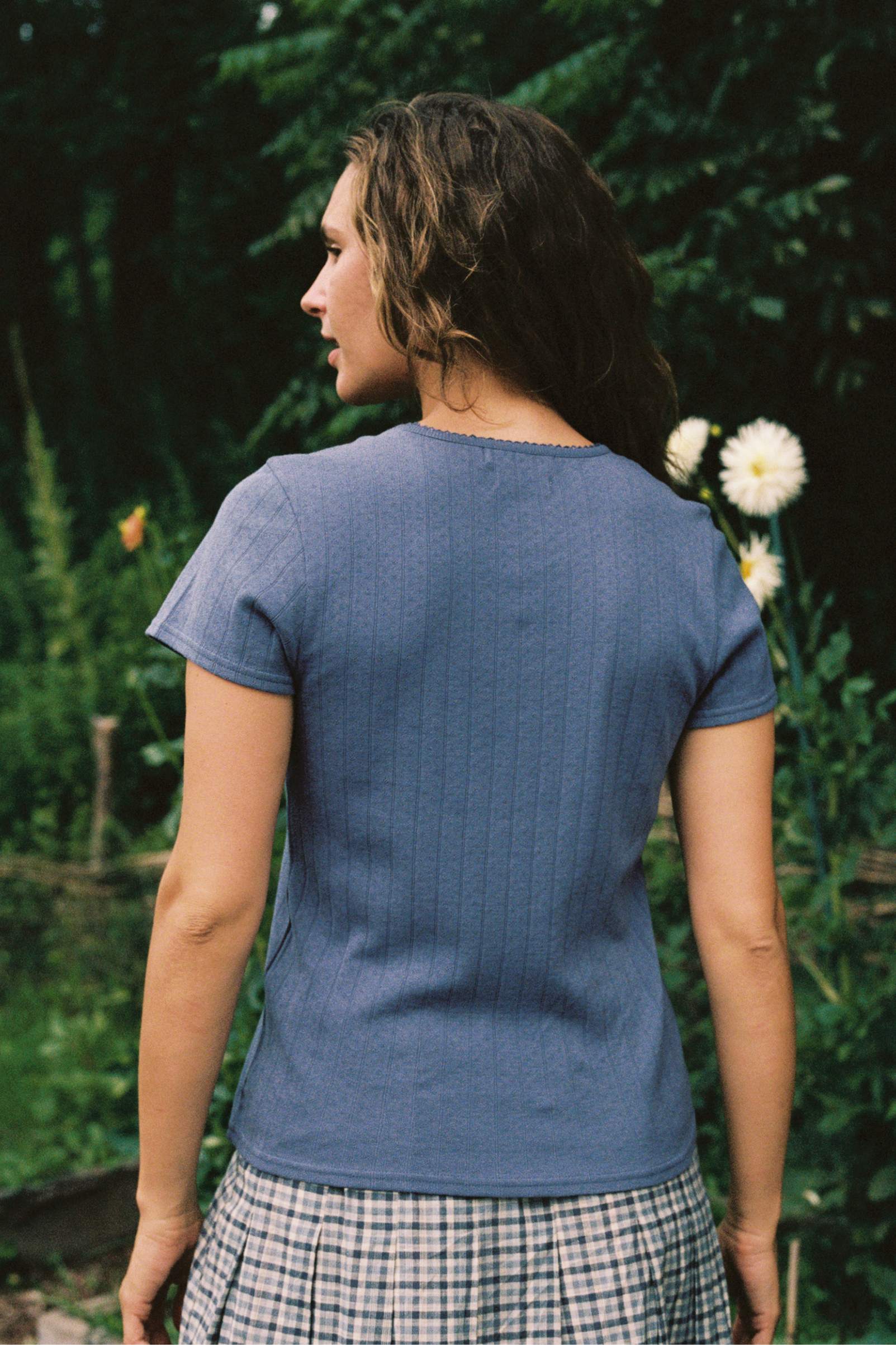 The Rayne Tee | Slate Regenerative Pointelle - Image 4